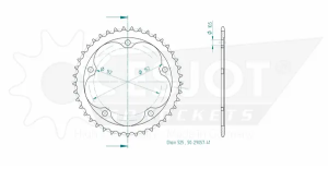 Pinion standard spate 525 negru, 2, nordicamoto.ro