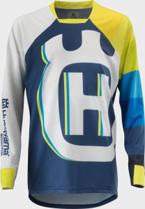 Tricou Copii Husqvarna Railed Edrive Blue/Yellow/White, nordicamoto.ro