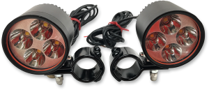 2(r) Led Driving Lights With 1-1/4(r) Clamps Black