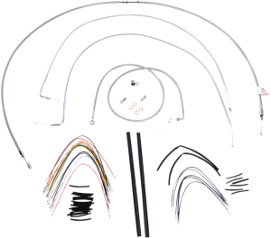 Complete Stainless Braided Handlebar Cable/brake Line Kit Silver