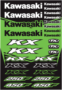 Sticker Sheet Black, Green, White, 1, nordicamoto.ro
