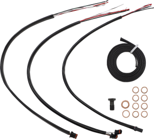 Complete Midnight Braided Handlebar Cable/brake Line Kit Black, 2, nordicamoto.ro