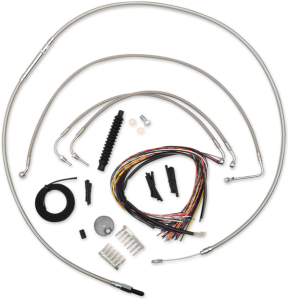 Complete Stainless Braided Handlebar Cable/brake Line Kit Silver