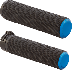 Fusion Knurled Grips Black, Blue