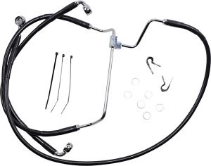 Extended Length Black Vinyl Brake Line Kit Black Oversize [+102 mm (4'')], 1, nordicamoto.ro