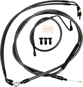 Standard Midnight Braided Handlebar Cable/brake Line Kit Black, 3, nordicamoto.ro