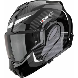 Casca modulara flip-back SCORPION EXO-TECH EVO PRO ACUTI M Alb/Albastru/Rosu, 5, nordicamoto.ro