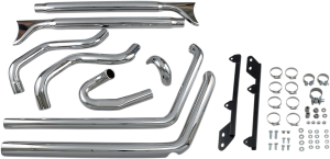 Fishtail True Dual Exhaust System Chrome, 2, nordicamoto.ro