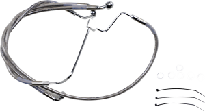 Extended Length Stainless Steel Brake Line Kit Silver, Clear-coated Oversize [+152 mm (6'')], 1, nordicamoto.ro