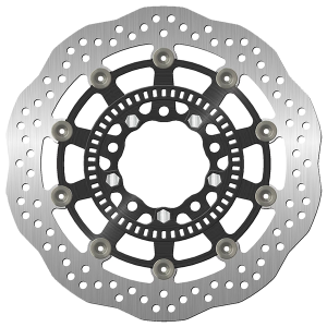 Brake Rotor Round Black, Silver, 1, nordicamoto.ro