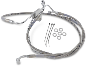 Extended Length Stainless Steel Brake Line Kit Silver, Clear-coated Oversize [+152 mm (6'')], 1, nordicamoto.ro