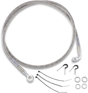 Stainless Steel Brake Line Kit Silver, Clear-coated