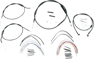 Complete Black Vinyl Handlebar Cable/line Kit For Ape Hanger Handlebars Black