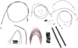 Complete Stainless Braided Handlebar Cable/brake Line Kit Silver
