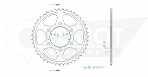 Pinion standard spate 525 negru, 2, nordicamoto.ro