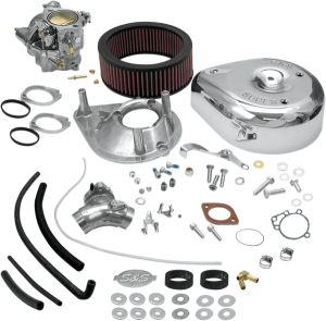 Super E Carburetor Kit W/ Manifold Silver 
