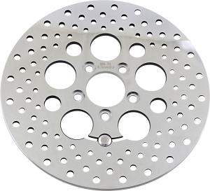 Polished Stainless Steel Drilled Brake Rotor Silver, Polished, 2, nordicamoto.ro