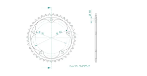 Pinion standard spate 525 negru, 2, nordicamoto.ro