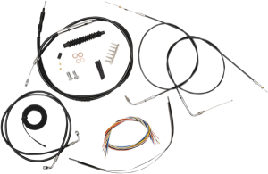 Complete Black Vinyl Braided Handlebar Cable/brake Line Kit Black, 1, nordicamoto.ro