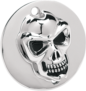 3-d Skull Points Cover Chrome