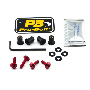 Screen Bolt Aluminium Red