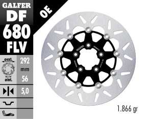 Brake Rotor Floating Round Black, Silver