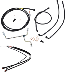 Complete Black Vinyl Handlebar Cable/line Kit For Ape Hanger Handlebars Black, 1, nordicamoto.ro