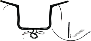 Plug & Play Ez Install 1-1/4(r) Flat Top Handlebar Kit Black, 2, nordicamoto.ro
