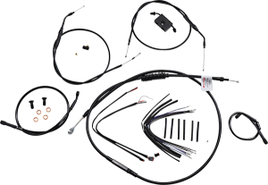 Extended Handlebar Cable And Brake Line Kit For Sportsters With Abs Black, 1, nordicamoto.ro