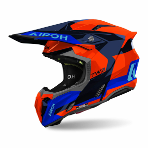 Căști enduro/cross, Cască Motocross Airoh Twist 3 Fancy Orange/Blue Gloss, nordicamoto.ro