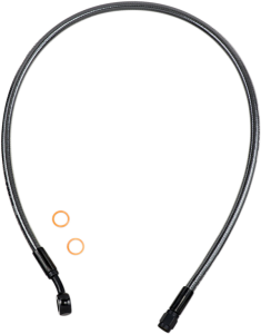 Braided Front Brake Line Black, Black Pearl