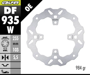 Brake Rotor Fixed Wave Silver, Stainless Steel, 1, nordicamoto.ro