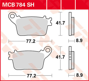 Sh Series Sindered Rear Brake Pads