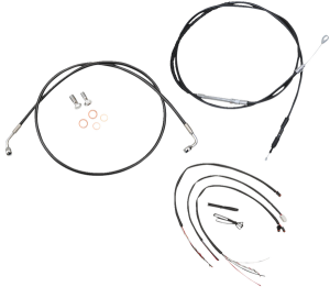 Complete Black Vinyl Braided Handlebar Cable/brake Line Kit Black, 1, nordicamoto.ro