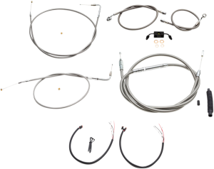 Complete Stainless Braided Handlebar Cable/brake Line Kit Silver