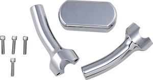 Solid Handlebar Riser & Top Clamp Kit Silver, 1, nordicamoto.ro