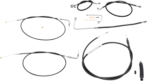 Standard Black Vinyl Braided Handlebar Cable/brake Line Kit Black, 1, nordicamoto.ro