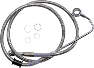 Extended Length Stainless Steel Brake Line Silver, Clear-coated