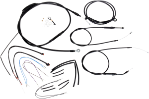 Complete Black Vinyl Handlebar Cable/line Kit For Ape Hanger Handlebars Black