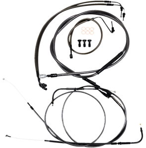 Standard Midnight Braided Handlebar Cable/brake Line Kit Black, 1, nordicamoto.ro
