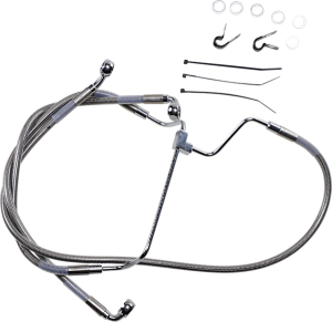 Extended Length Stainless Steel Brake Line Kit Silver, Clear-coated Oversize [+51 mm (2'')], 1, nordicamoto.ro