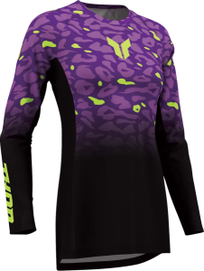 Tricou pentru femei Launchmode, model Spotted, violet-negru, nordicamoto.ro