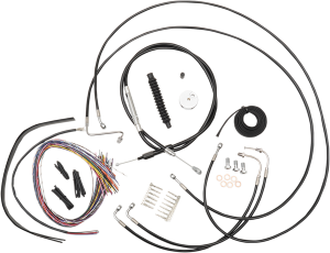 Complete Black Vinyl Braided Handlebar Cable/brake Line Kit Black