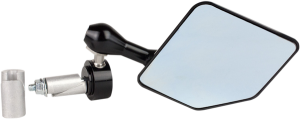 Halo Stainless Steel Bar End Mirror Black