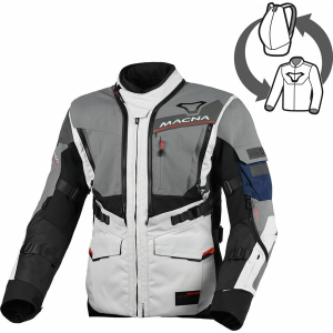Geaca textil impermeabila touring/adventure MACNA FLEXODUS S Gri/Negru, nordicamoto.ro