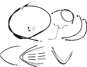 Complete Black Vinyl Handlebar Cable/line Kit For Ape Hanger Handlebars Black