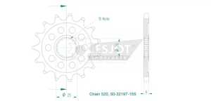 Sport Sprocket Front 520 Natural, 2, nordicamoto.ro