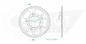 Pinion standard spate 525 negru, 2, nordicamoto.ro