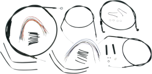 Complete Black Vinyl Handlebar Cable/line Kit For Ape Hanger Handlebars Black