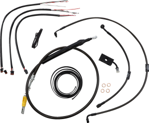 Complete Midnight Braided Handlebar Cable/brake Line Kit Black, 1, nordicamoto.ro